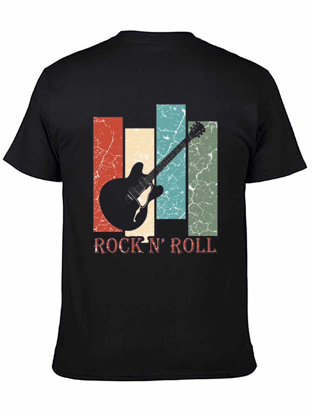 Retro Rock N Roll Guitar Graphic Tee