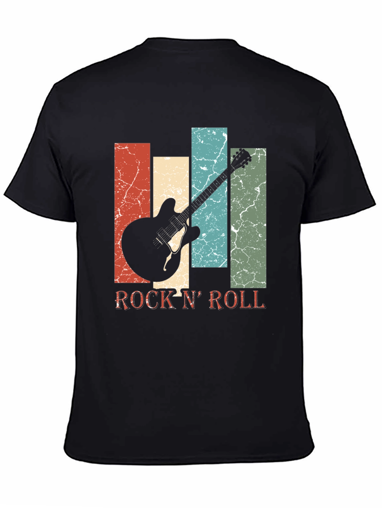 Retro Rock N Roll Guitar Graphic Tee