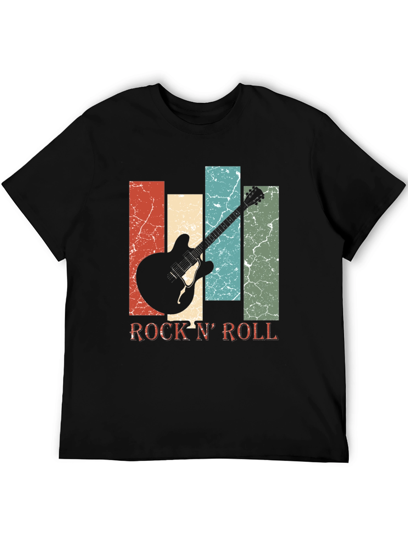 Retro Rock N Roll Guitar Graphic Tee