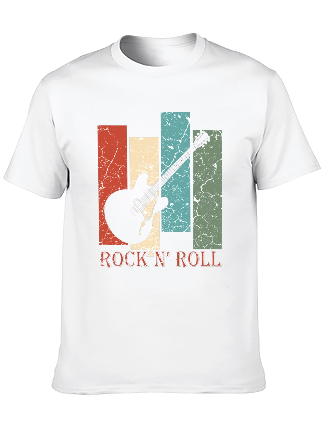 Retro Rock N Roll Guitar Graphic Tee