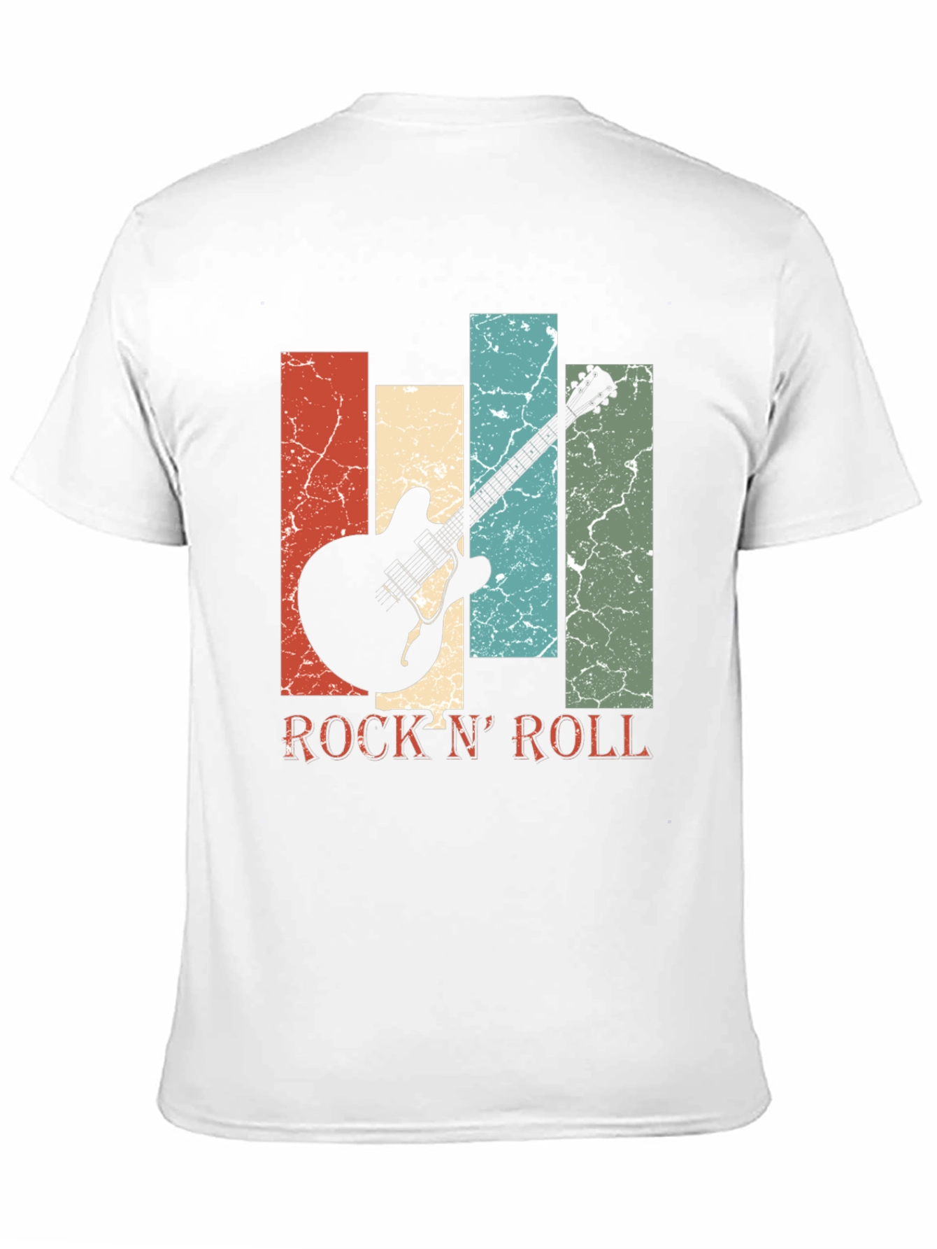Retro Rock N Roll Guitar Graphic Tee
