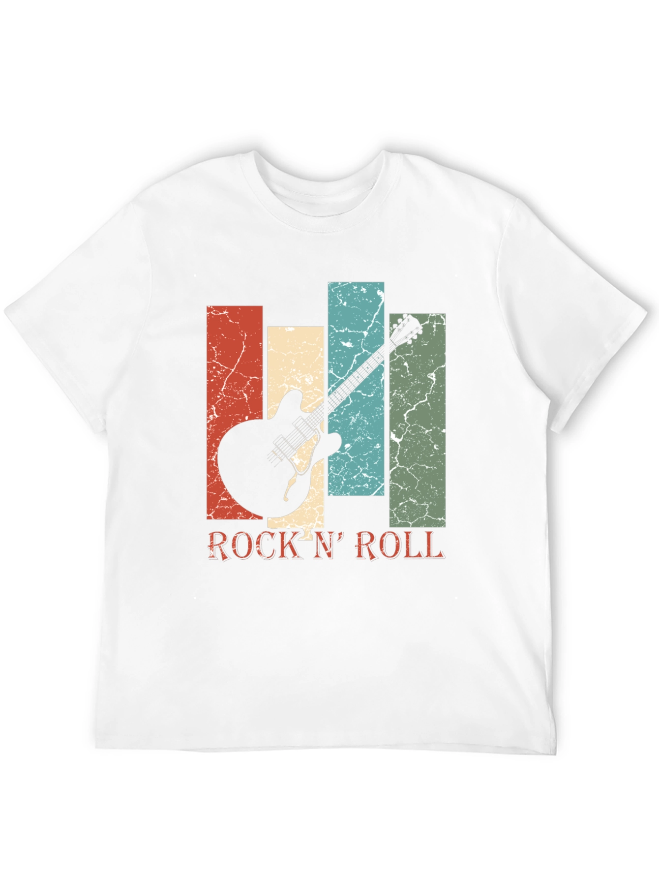 Retro Rock N Roll Guitar Graphic Tee
