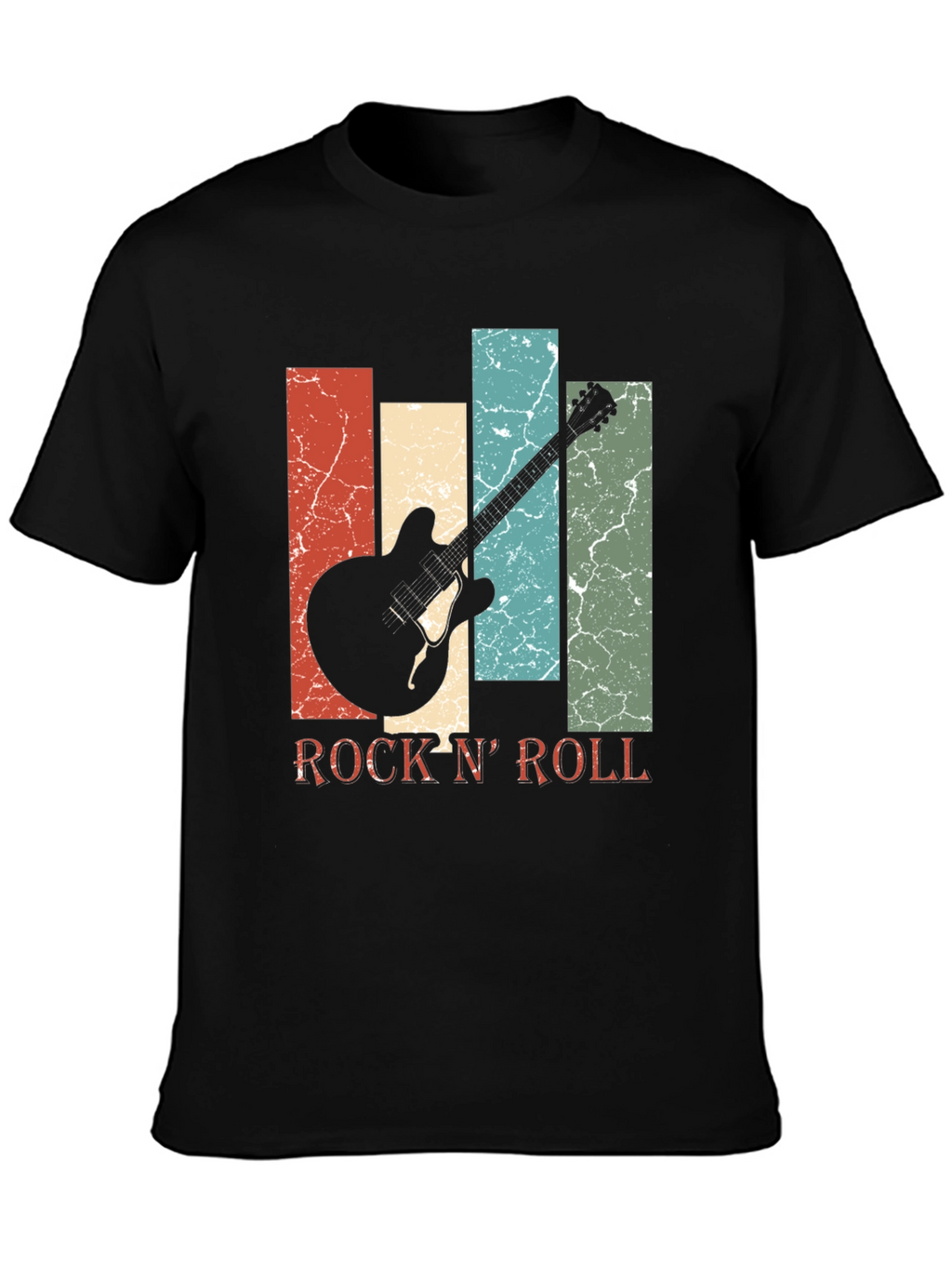 Retro Rock N Roll Guitar Graphic Tee