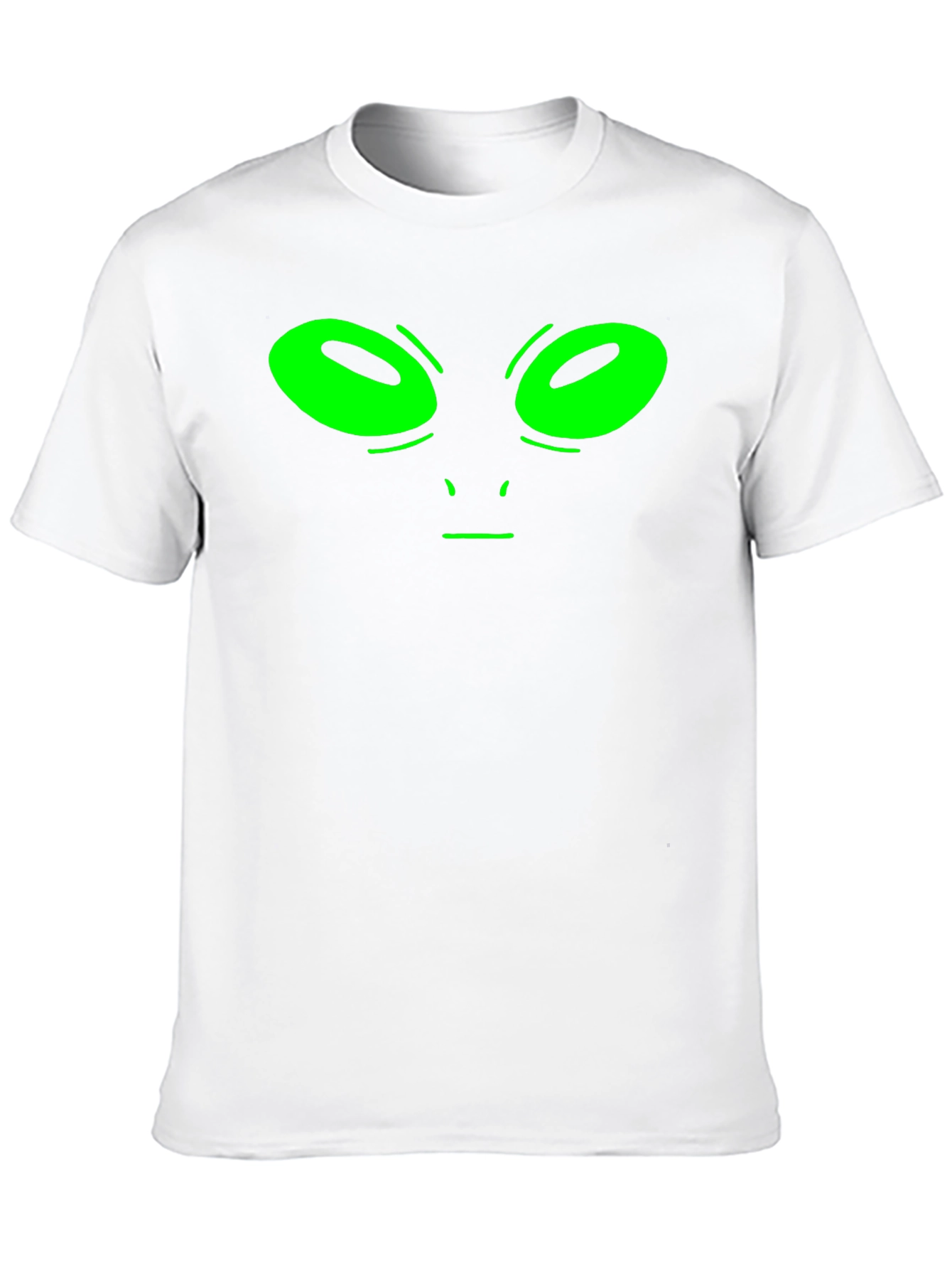 Alien Face Graphic Tee - Black Cotton T-Shirt