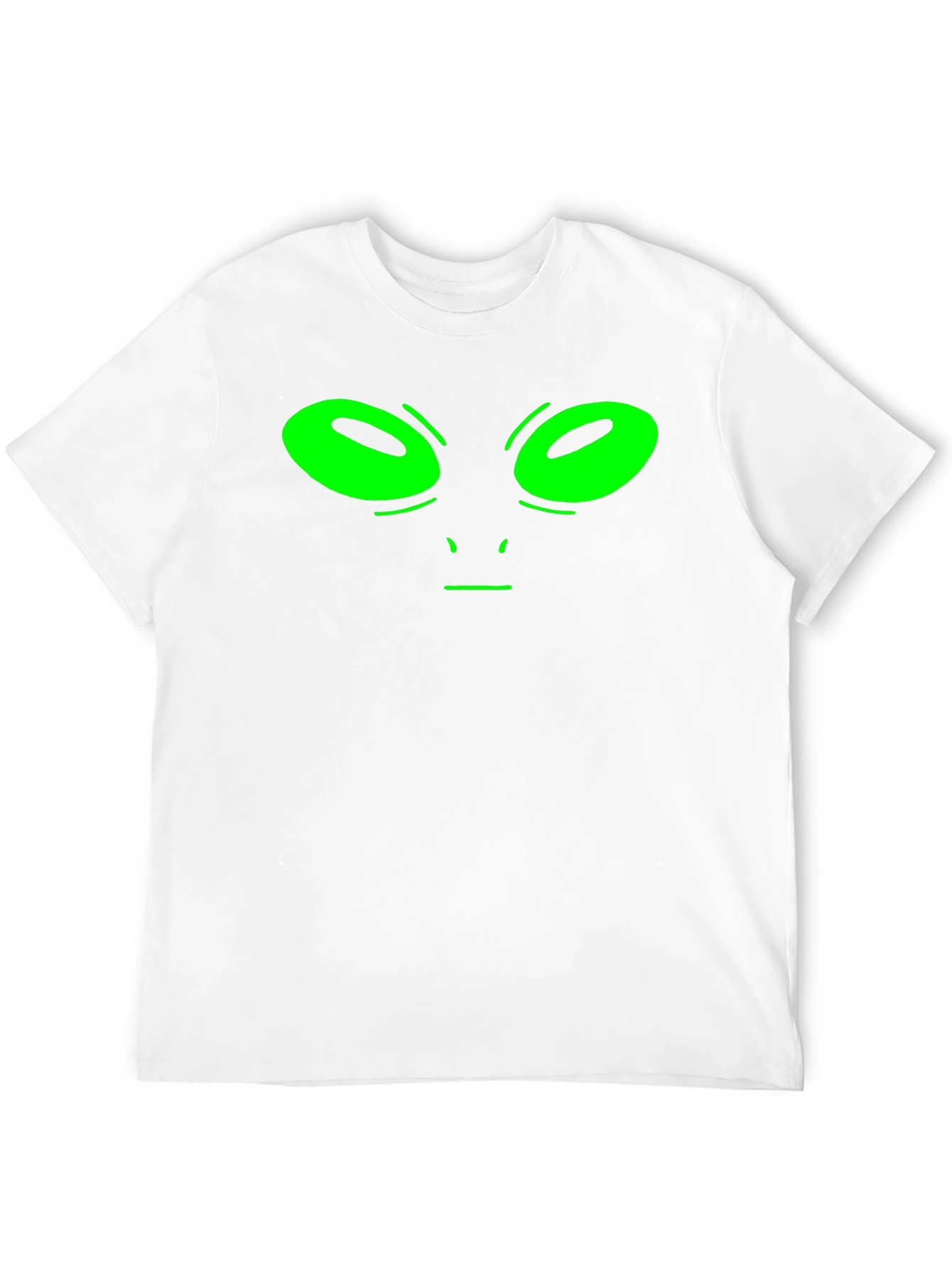 Alien Face Graphic Tee - Black Cotton T-Shirt