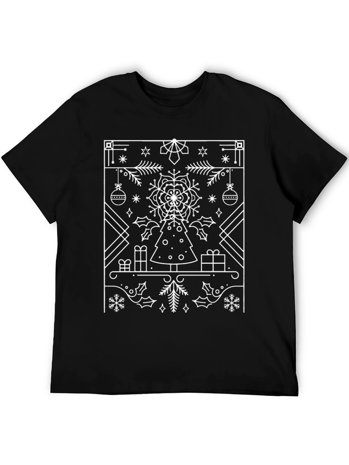 Festive Holiday Graphic Tee - Black