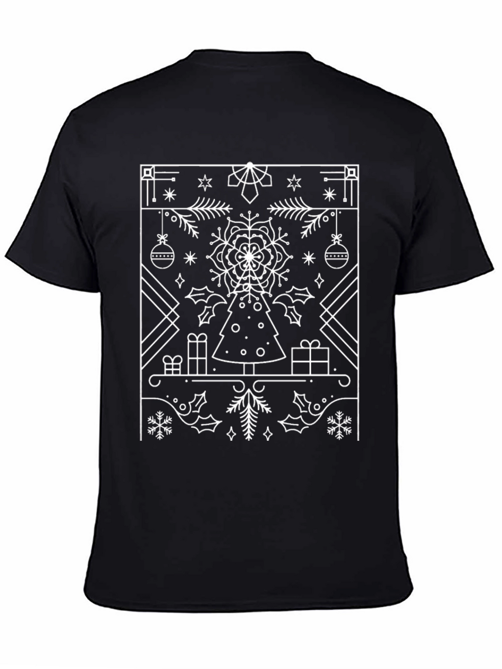 Festive Holiday Graphic Tee - Black