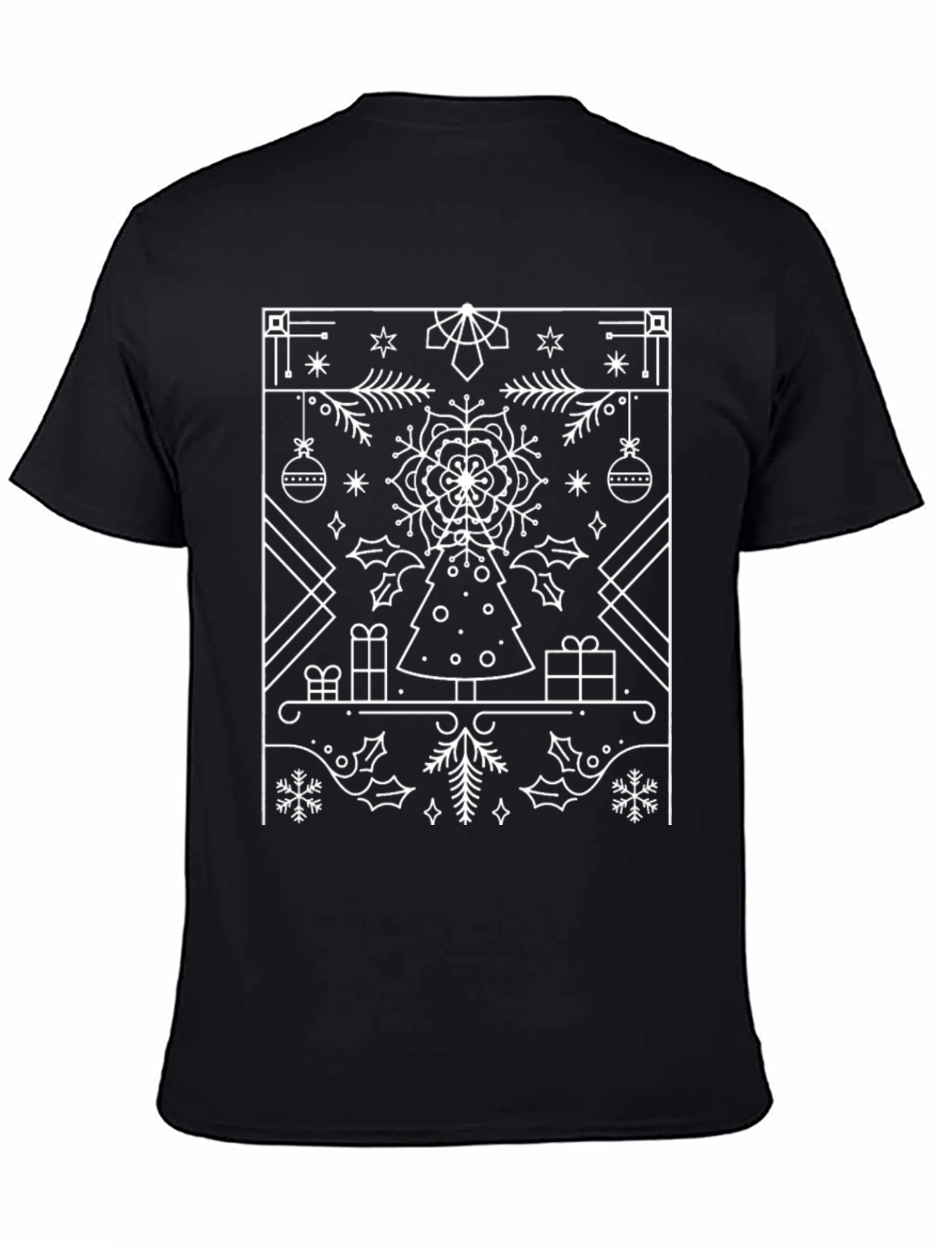 Festive Holiday Graphic Tee - Black