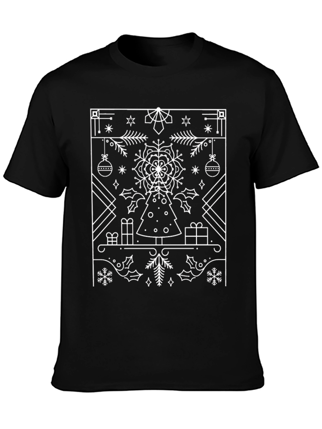 Festive Holiday Graphic Tee - Black