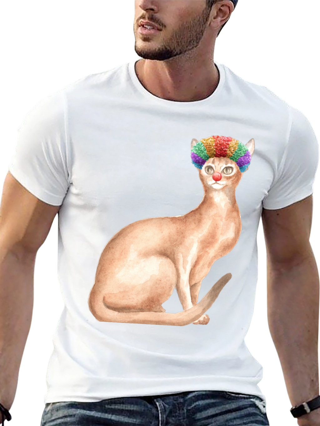Clown Cat Graphic Tee - Funny Cat T-Shirt