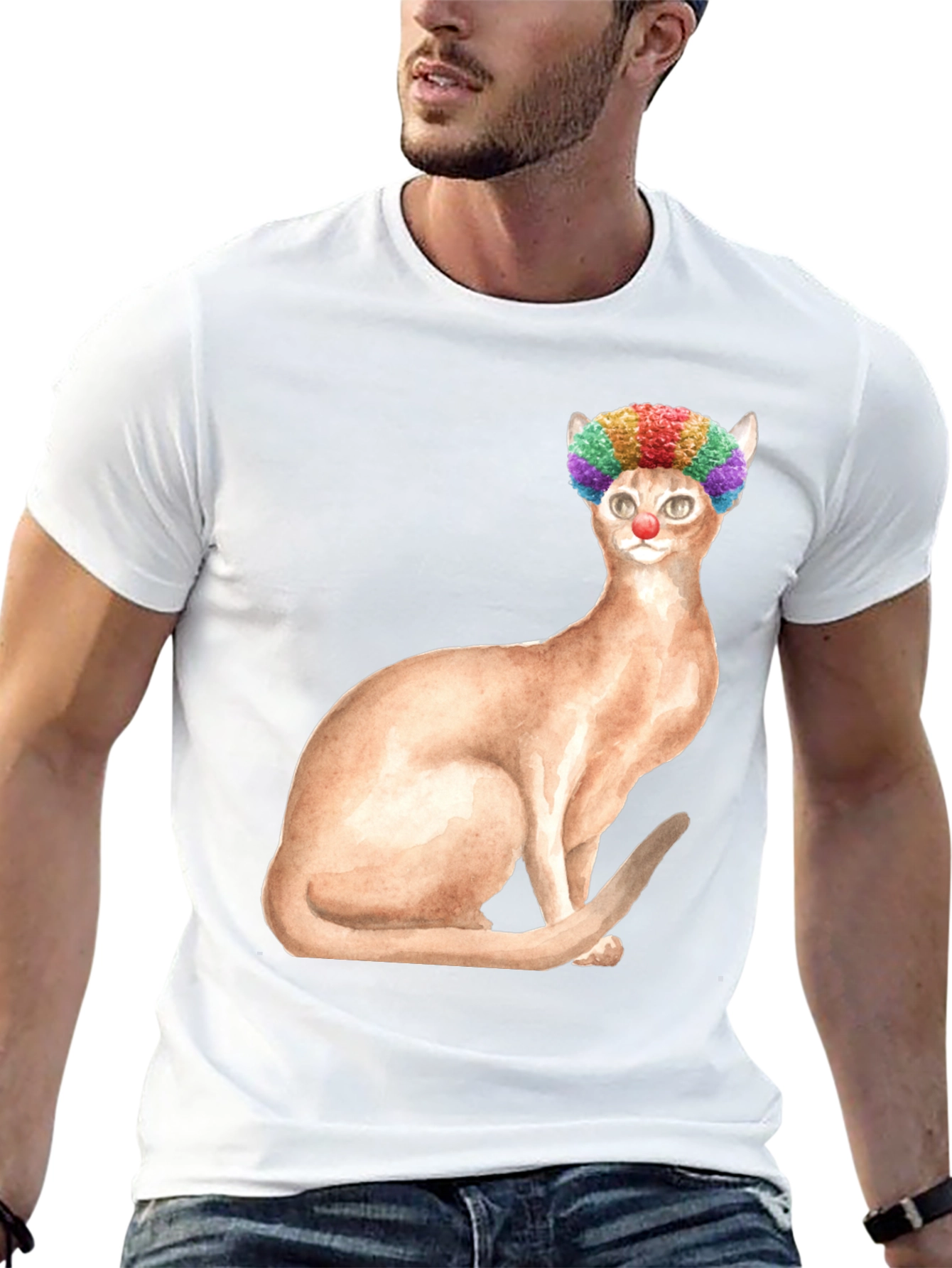 Clown Cat Graphic Tee - Funny Cat T-Shirt
