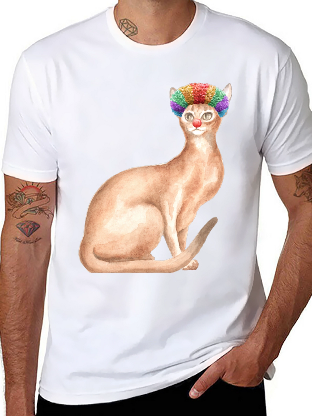 Clown Cat Graphic Tee - Funny Cat T-Shirt