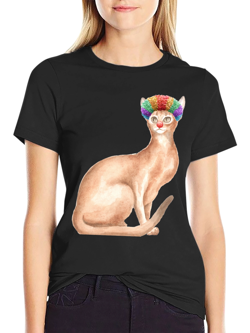 Clown Cat Graphic Tee - Funny Cat T-Shirt