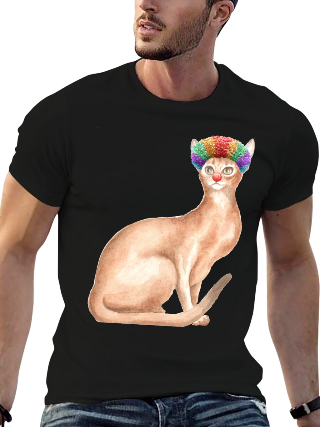 Clown Cat Graphic Tee - Funny Cat T-Shirt