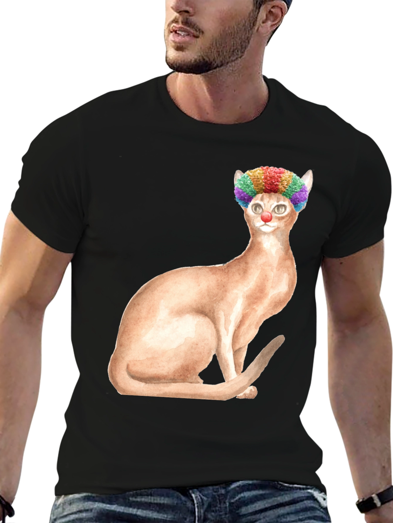 Clown Cat Graphic Tee - Funny Cat T-Shirt