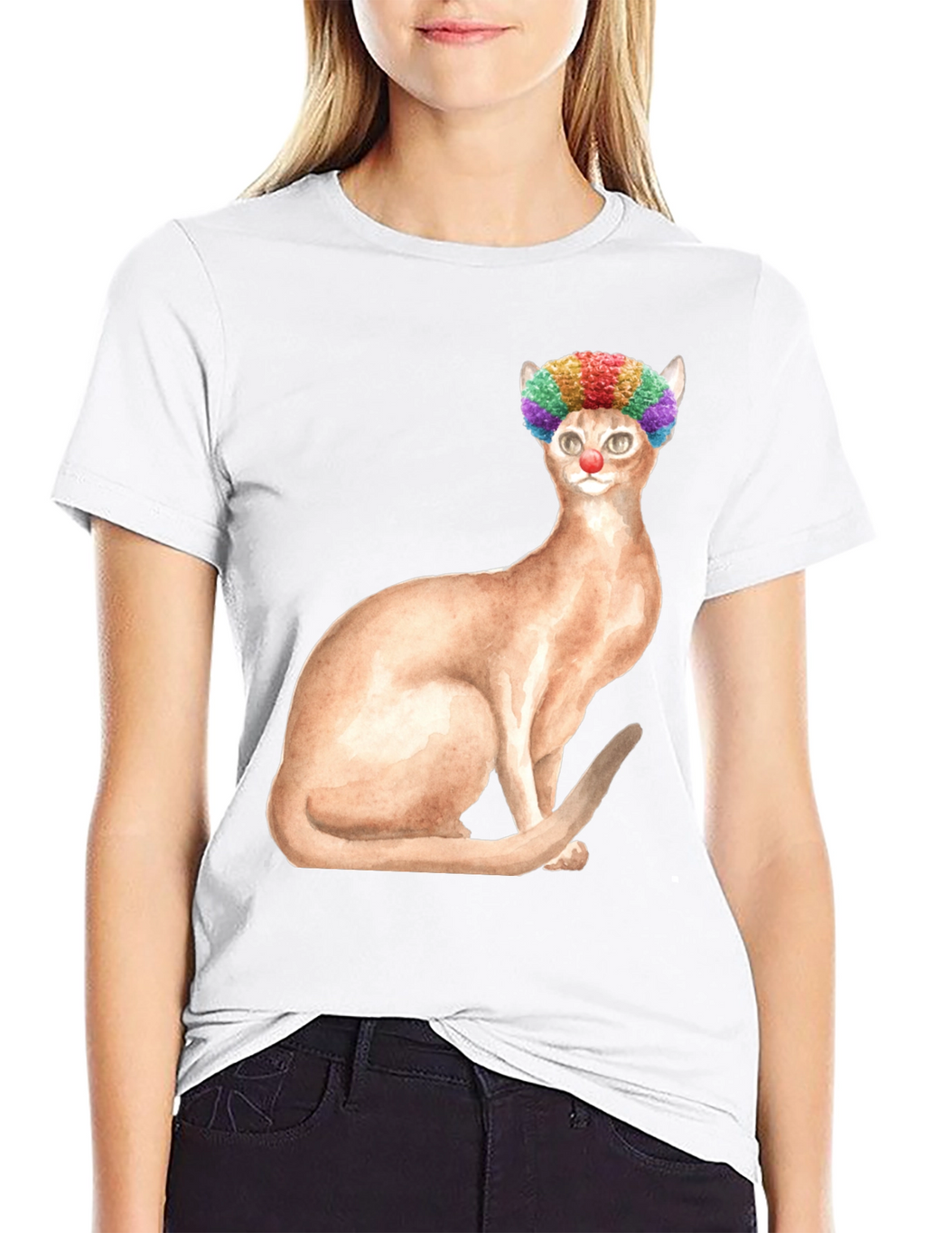 Clown Cat Graphic Tee - Funny Cat T-Shirt