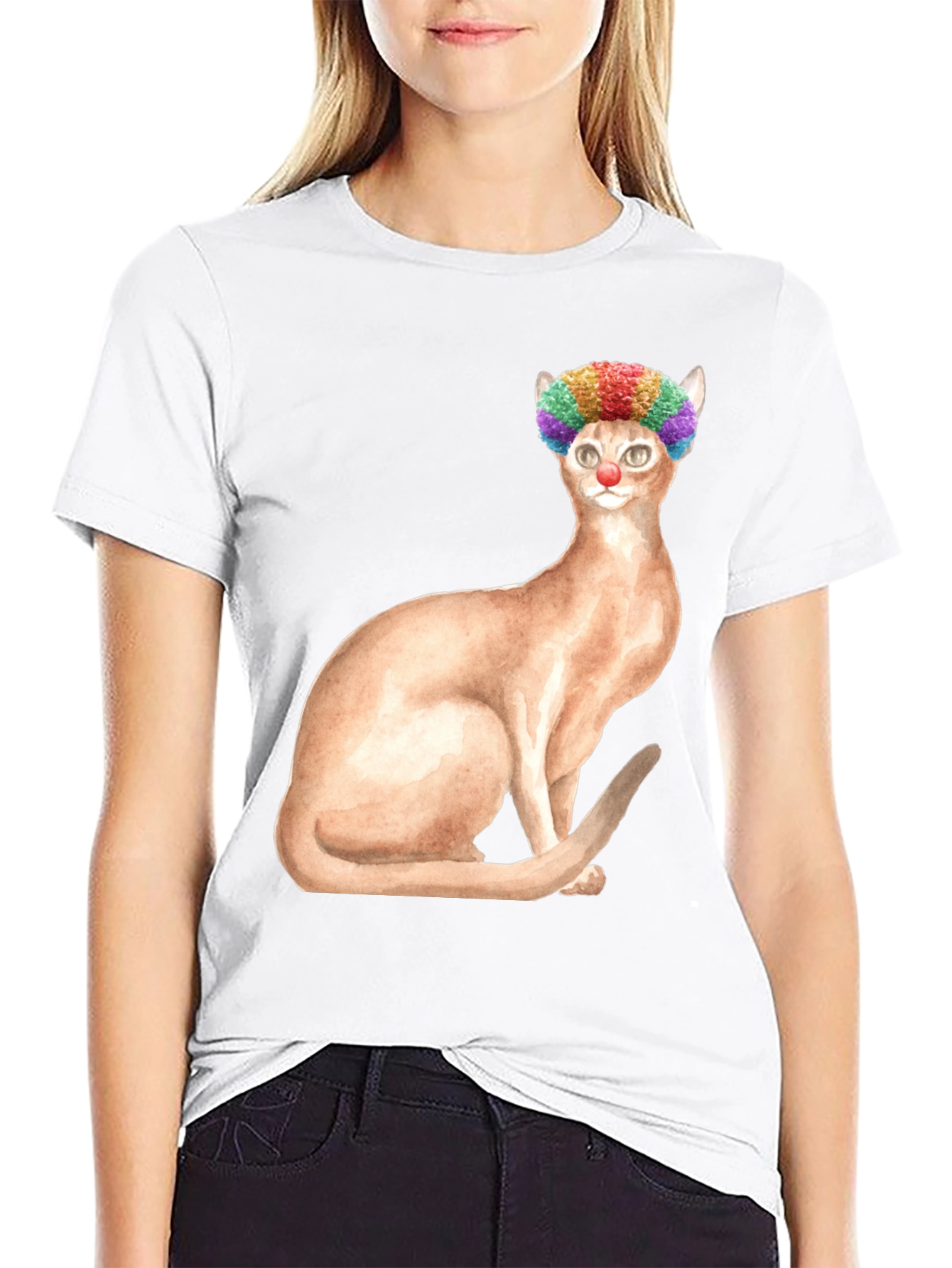 Clown Cat Graphic Tee - Funny Cat T-Shirt