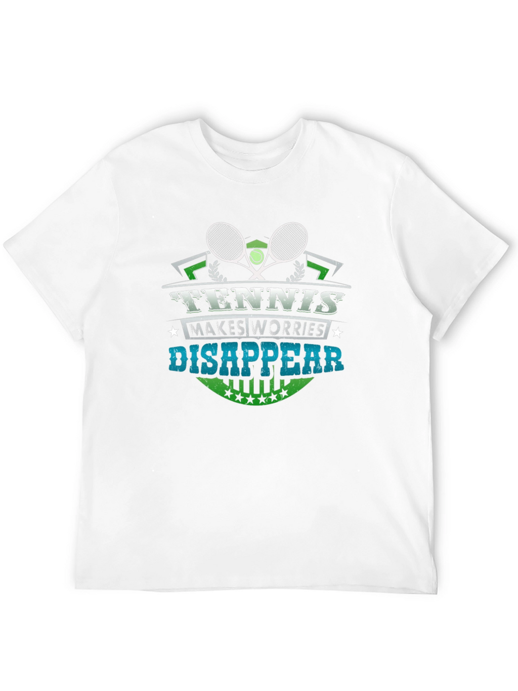 Tennis Makes Worries Disappear Black Graphic Tee