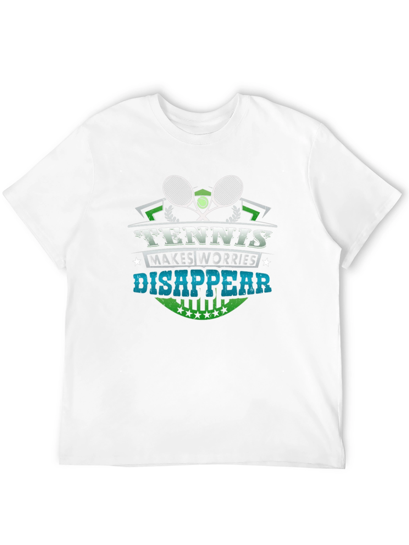 Tennis Makes Worries Disappear Black Graphic Tee