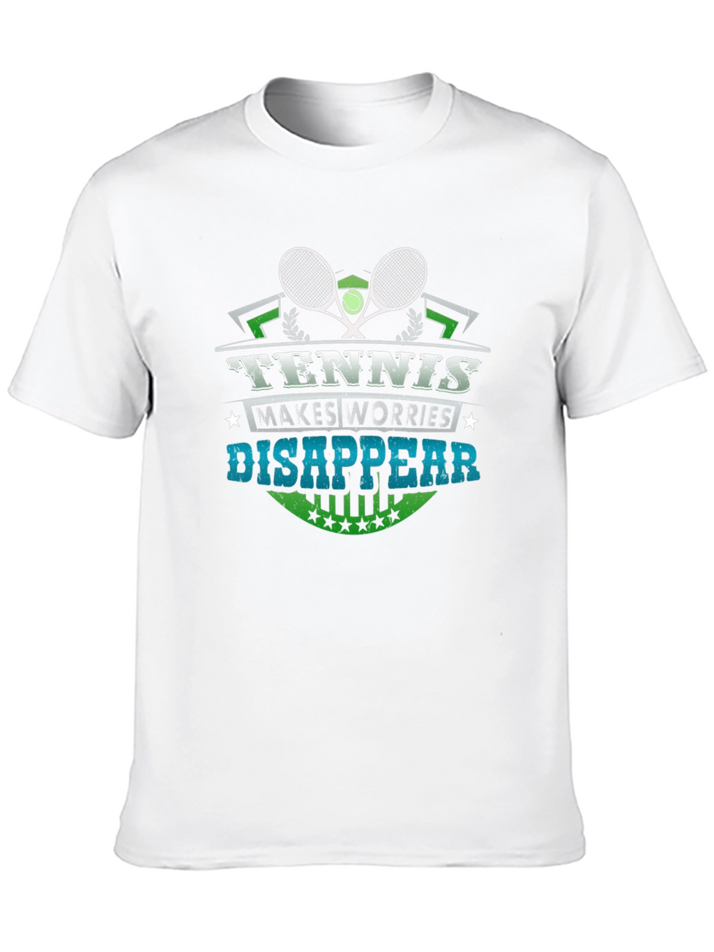 Tennis Makes Worries Disappear Black Graphic Tee