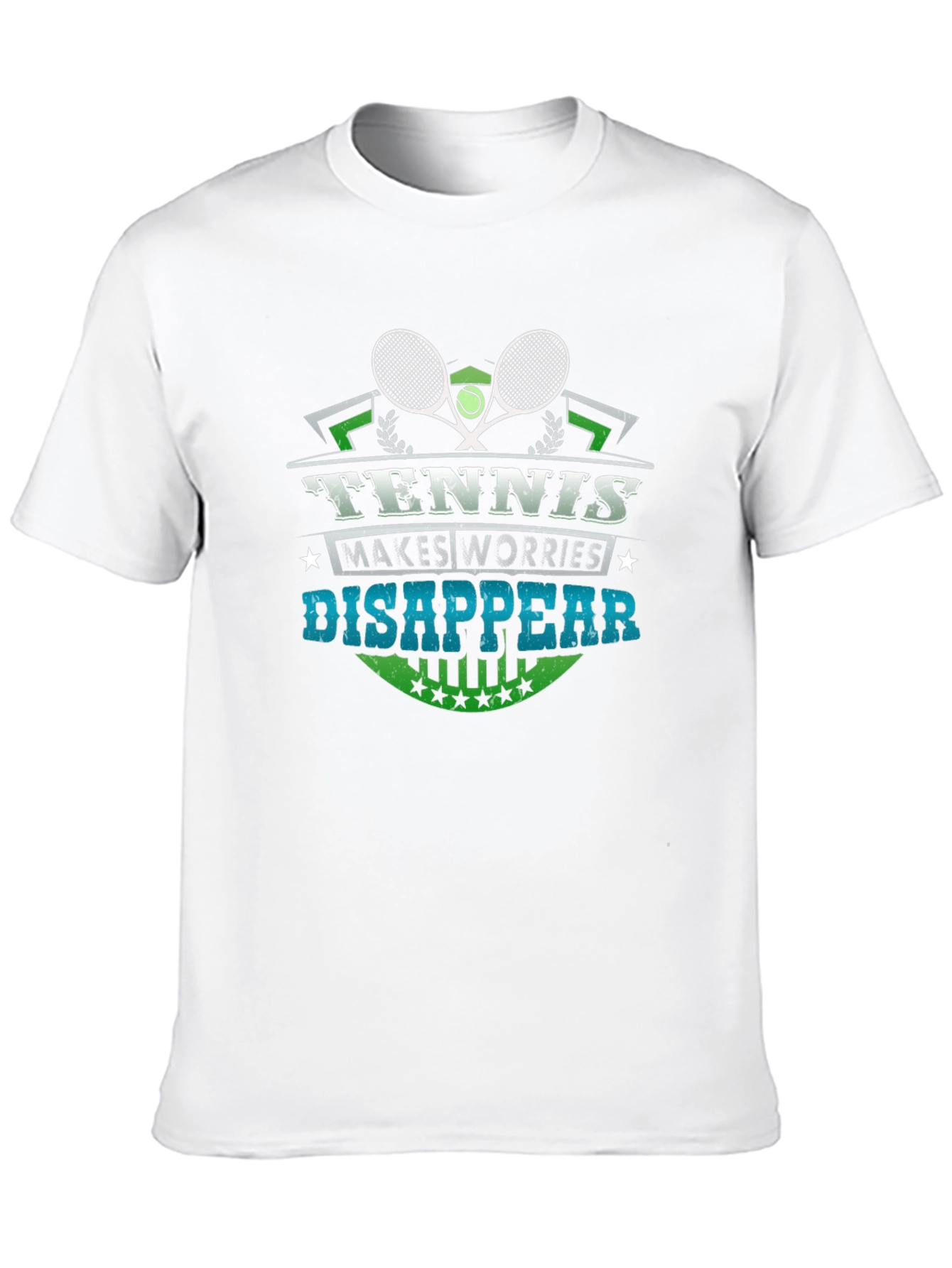 Tennis Makes Worries Disappear Black Graphic Tee