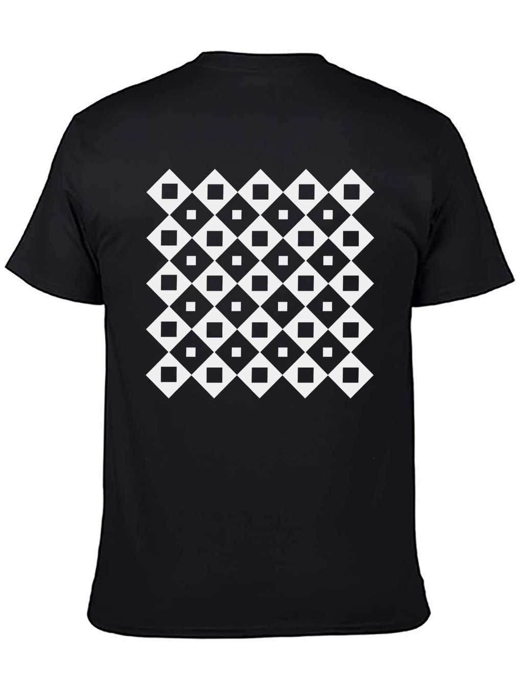 Modern Geometric Black Tee