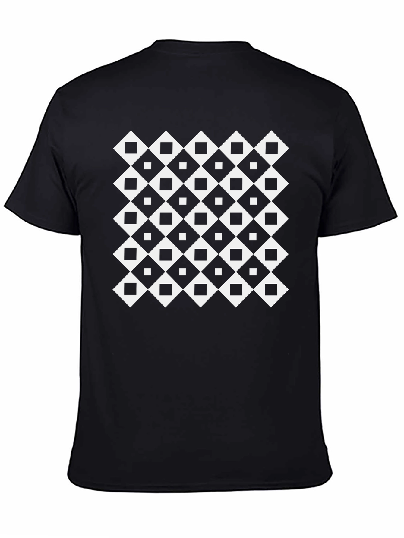 Modern Geometric Black Tee