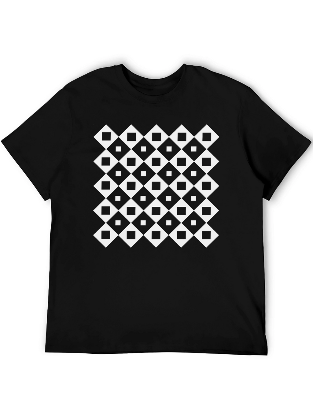 Modern Geometric Black Tee