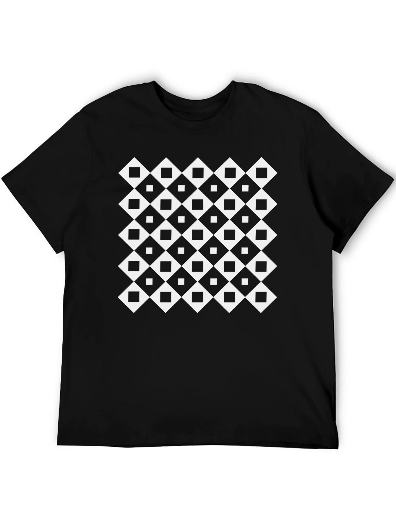 Modern Geometric Black Tee