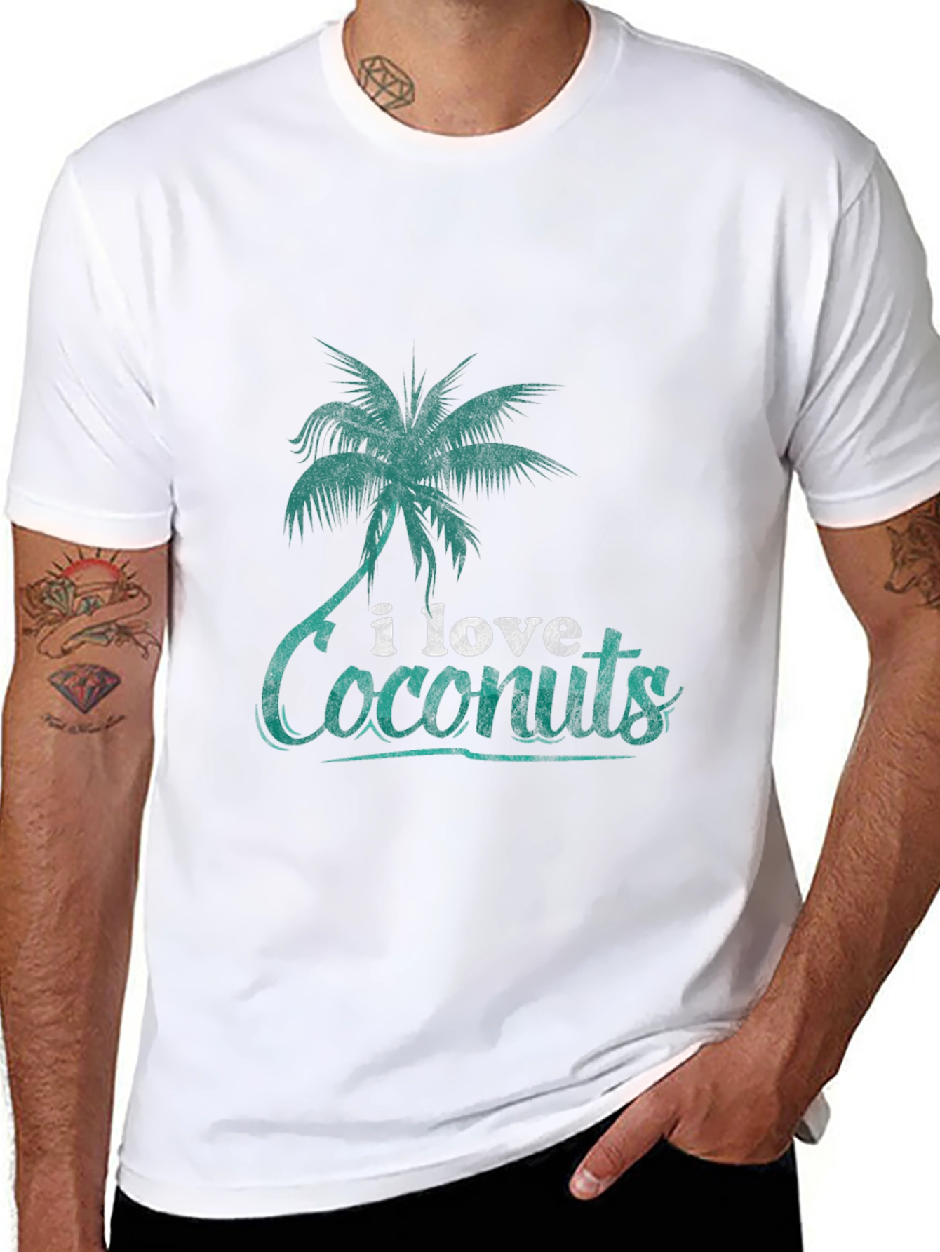 I Love Coconuts T-Shirt: Tropical Palm Tree Design