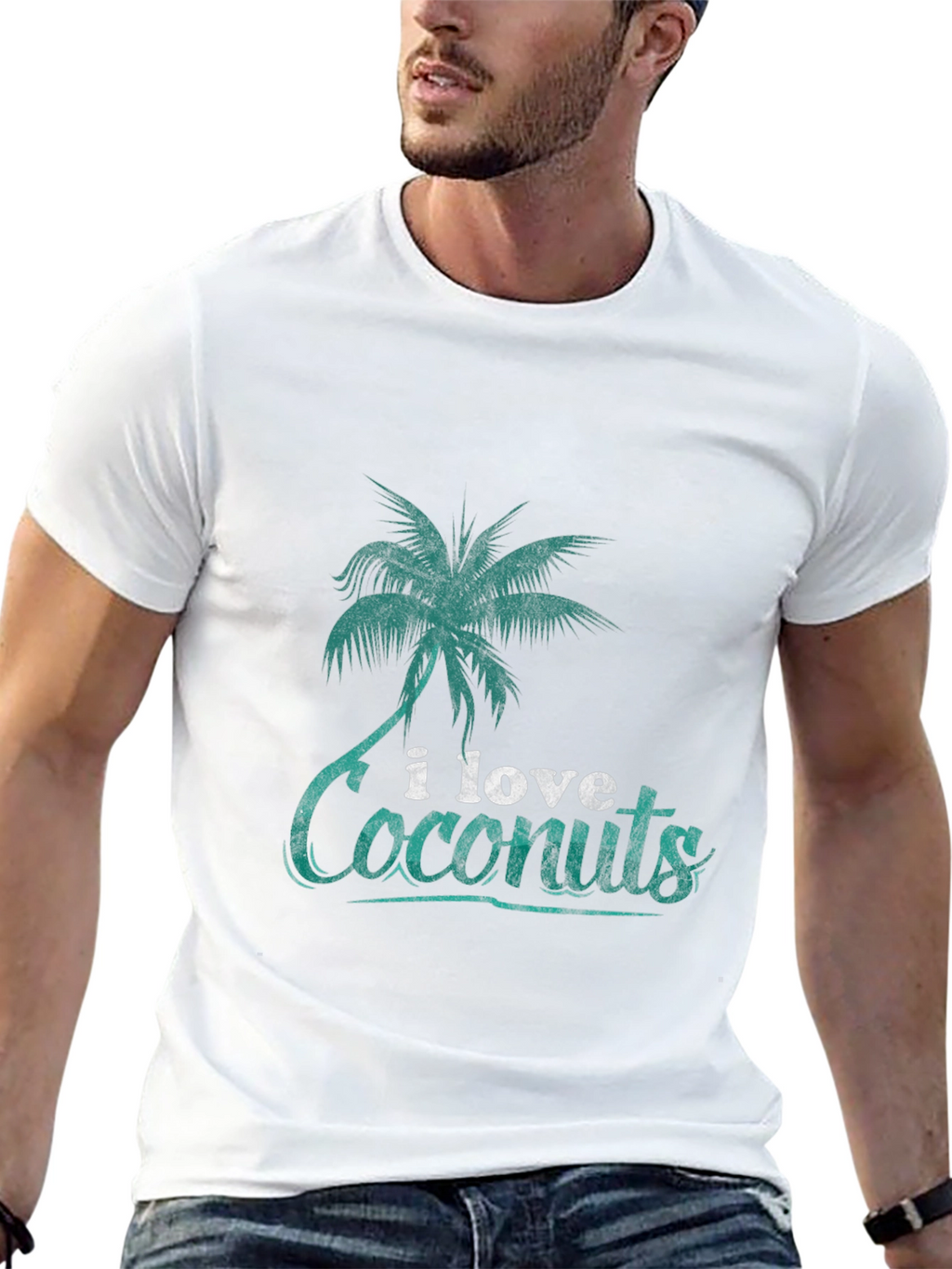 I Love Coconuts T-Shirt: Tropical Palm Tree Design