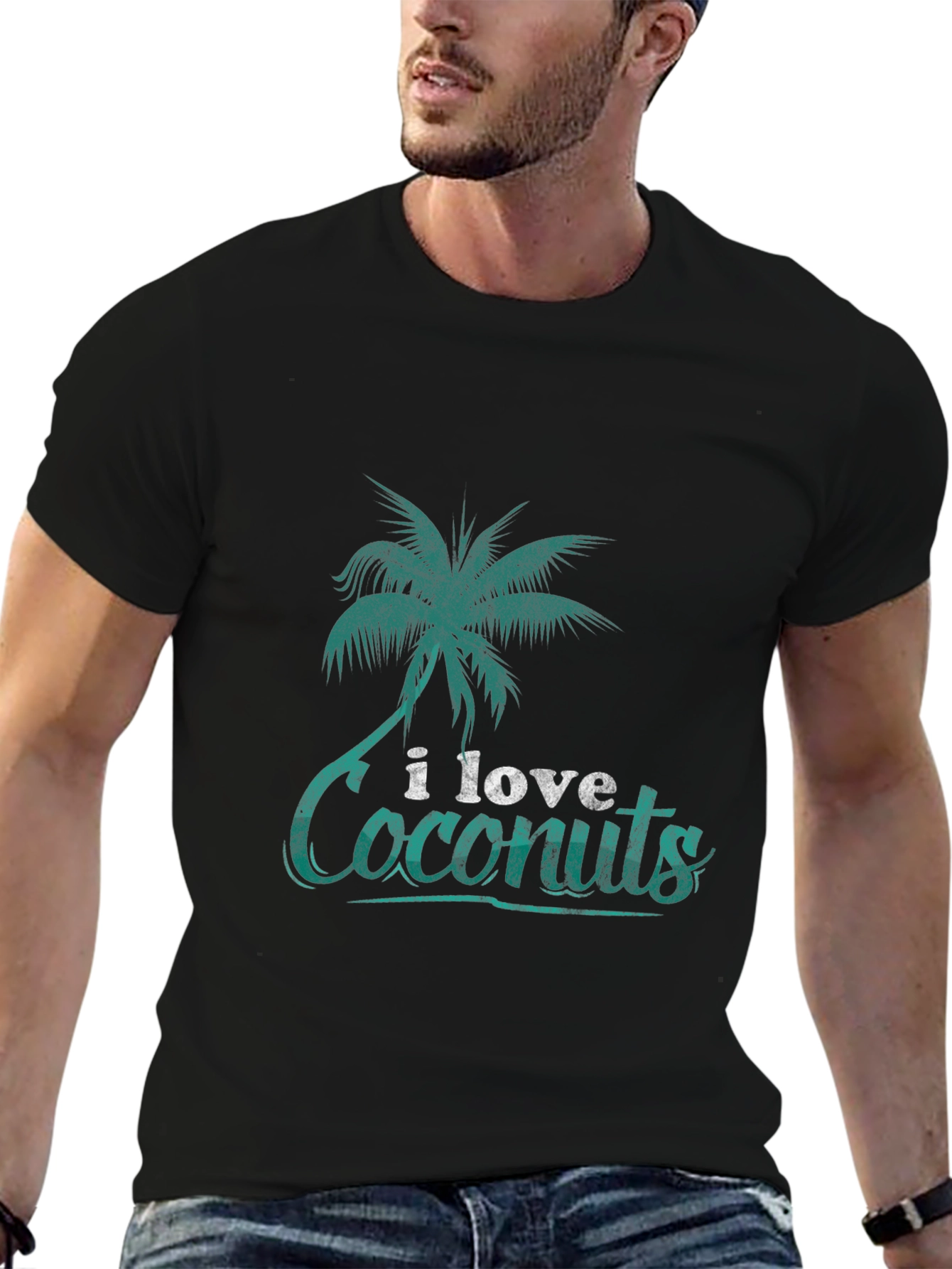 I Love Coconuts T-Shirt: Tropical Palm Tree Design