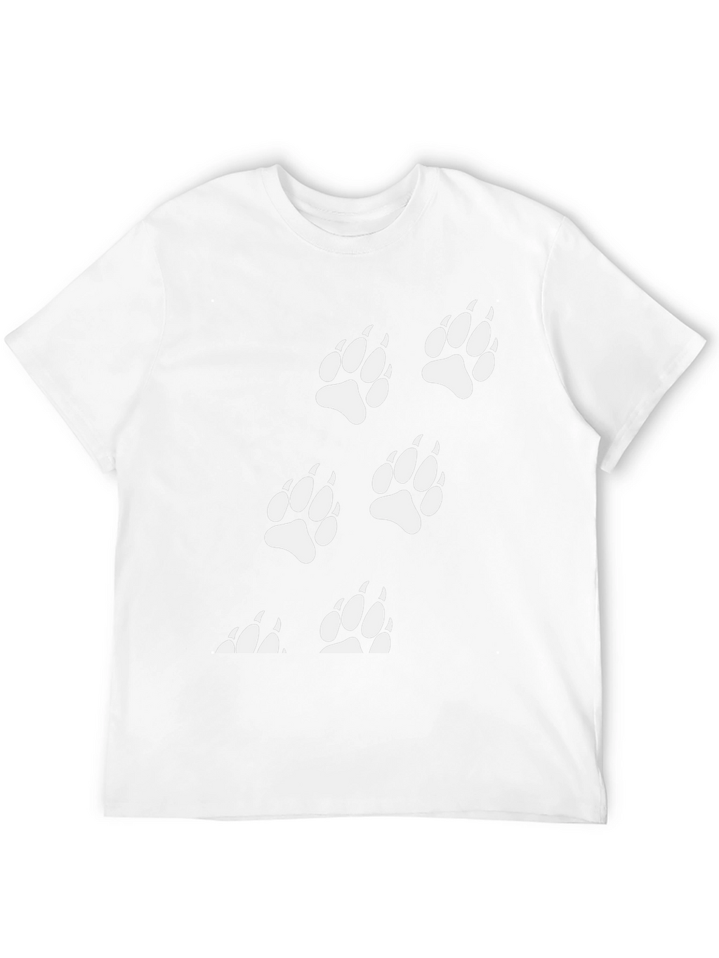 Bear Paw Print T-Shirt - Black Cotton Tee