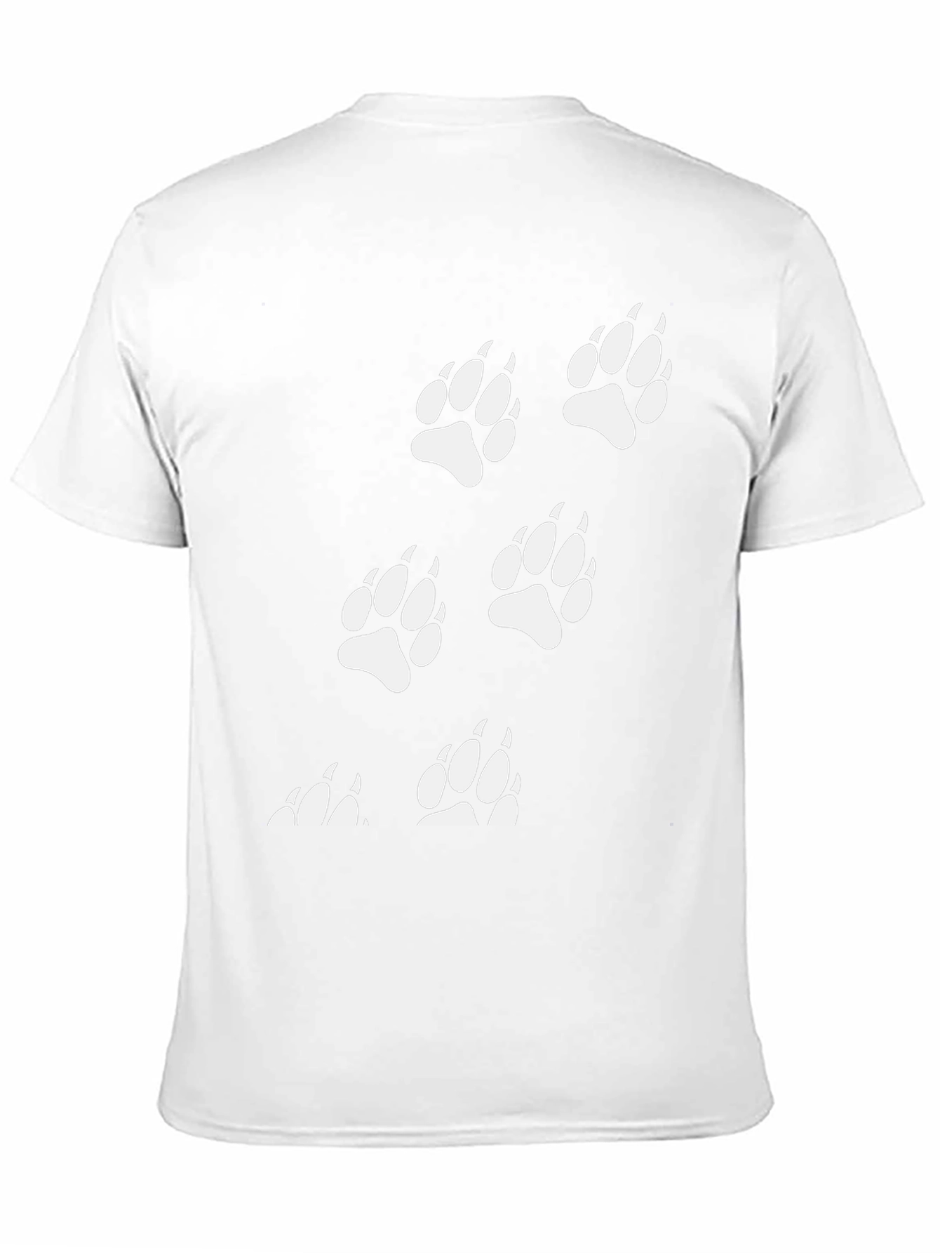 Bear Paw Print T-Shirt - Black Cotton Tee