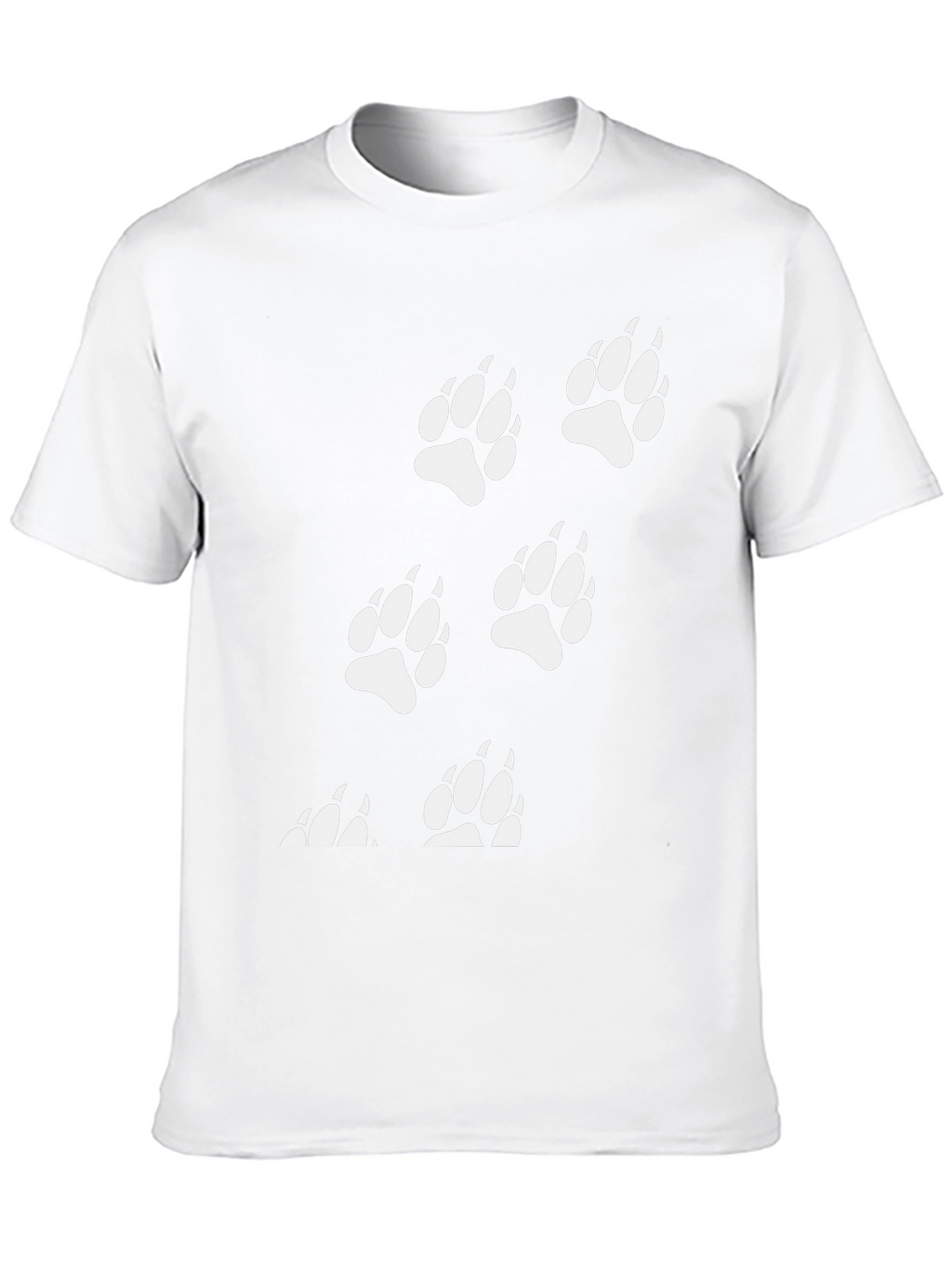 Bear Paw Print T-Shirt - Black Cotton Tee