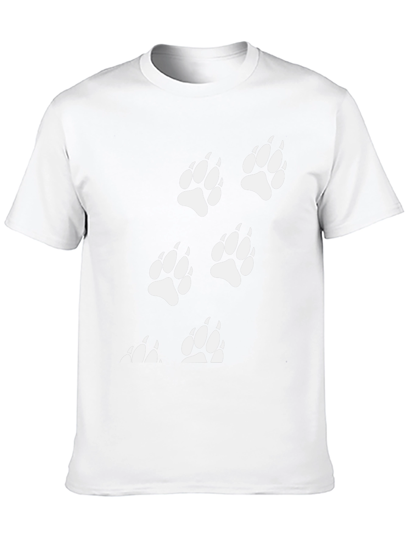 Bear Paw Print T-Shirt - Black Cotton Tee