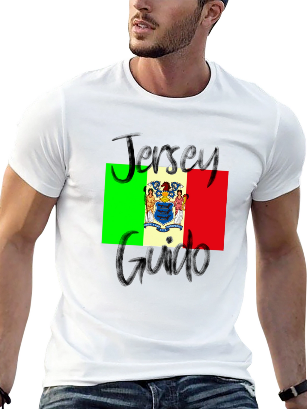 Jersey Guido T-Shirt: State Flag Graphic Tee