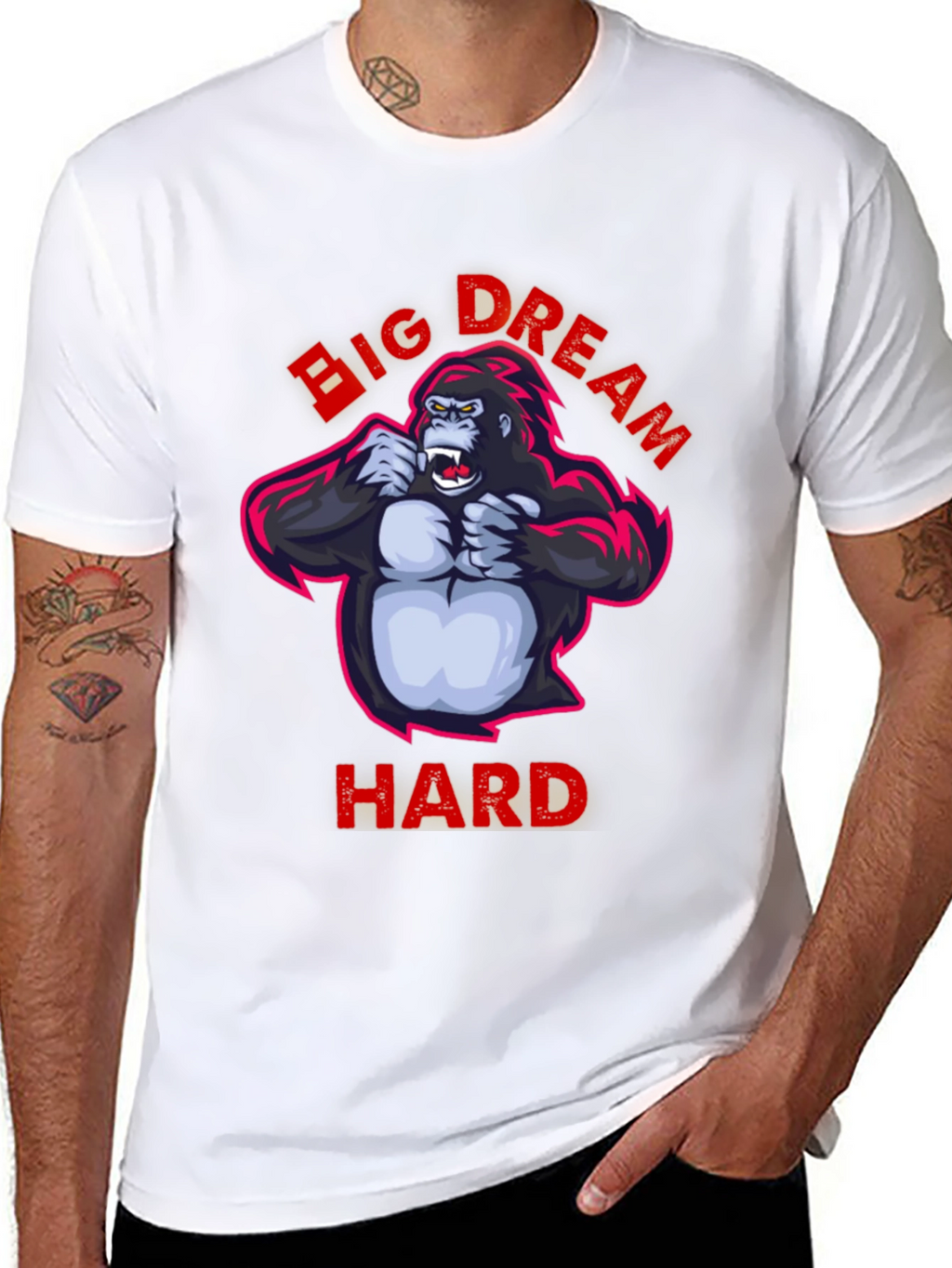Big Dream Hard T-Shirt - Gorilla Graphic Tee