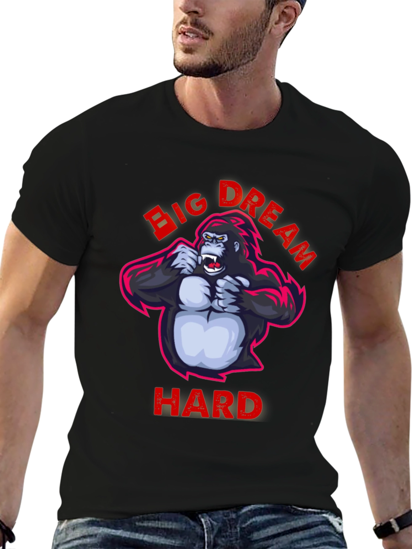 Big Dream Hard T-Shirt - Gorilla Graphic Tee