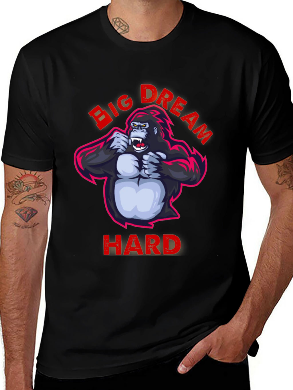 Big Dream Hard T-Shirt - Gorilla Graphic Tee