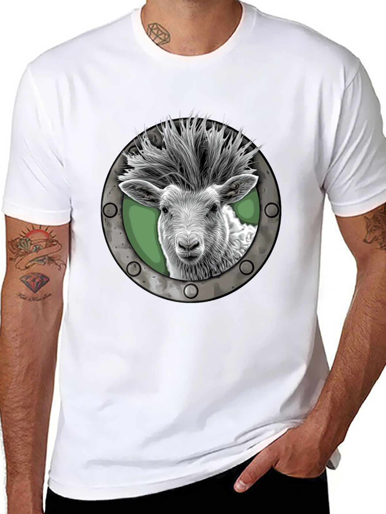 Punk Sheep T-Shirt - Cool Animal Graphic Tee