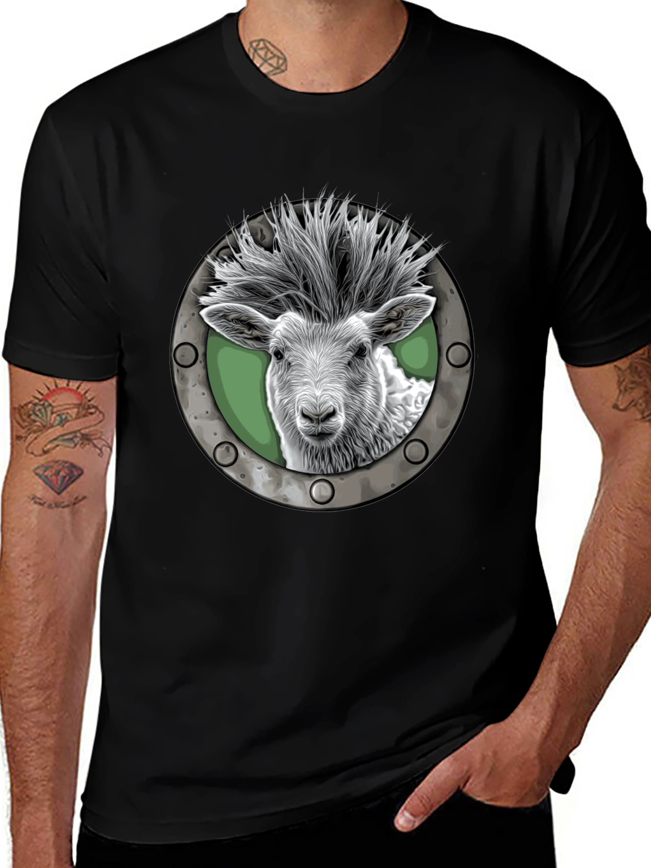 Punk Sheep T-Shirt - Cool Animal Graphic Tee