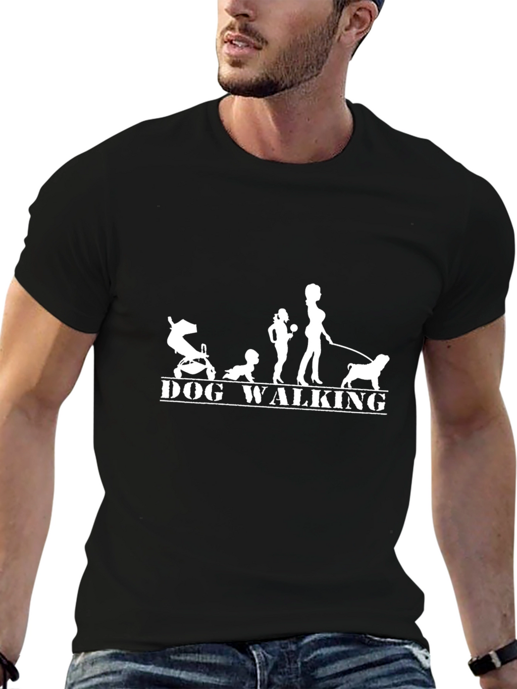 Dog Walking Silhouette T-Shirt