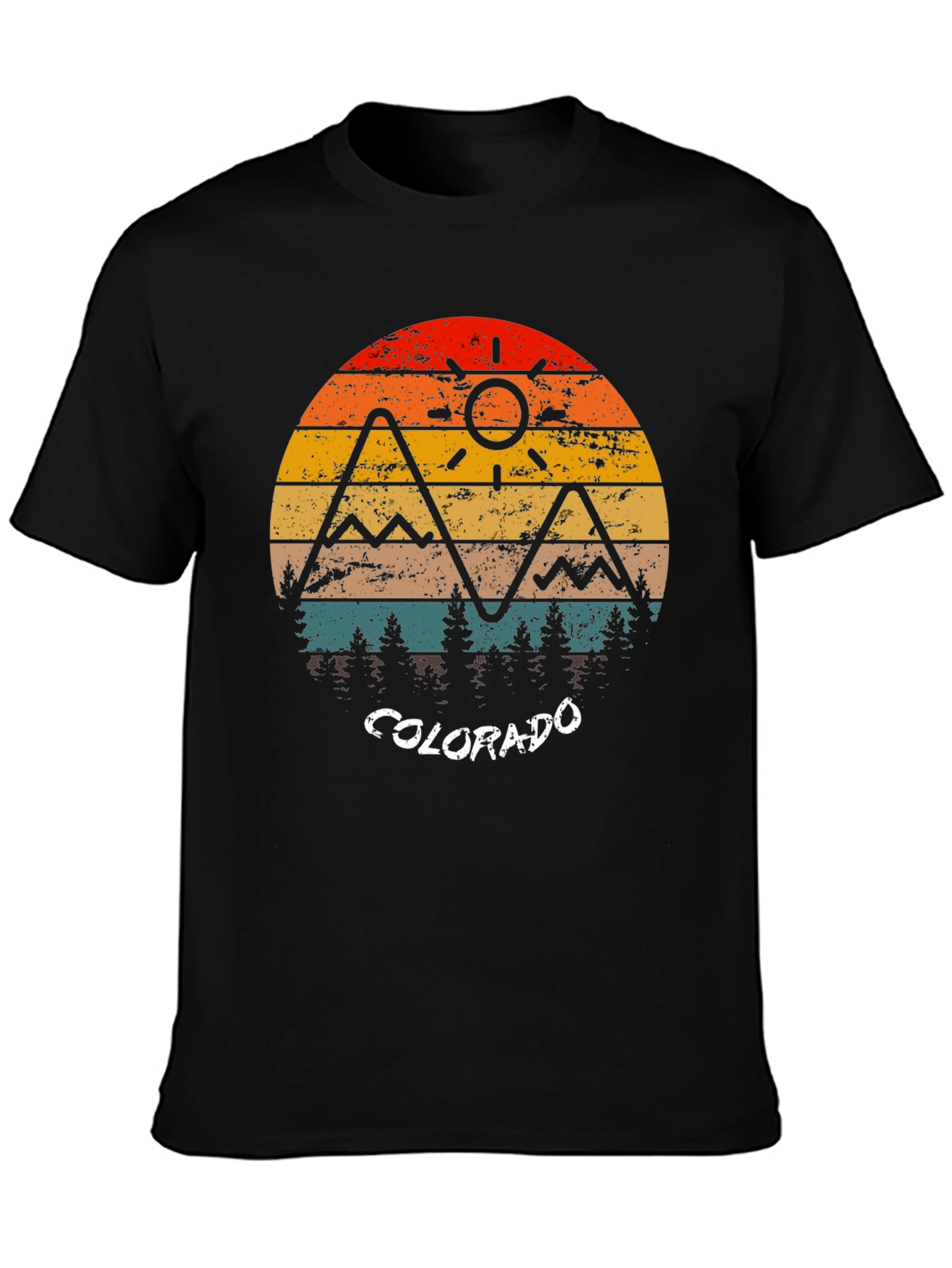 Colorado Retro Mountain Sunset T-Shirt