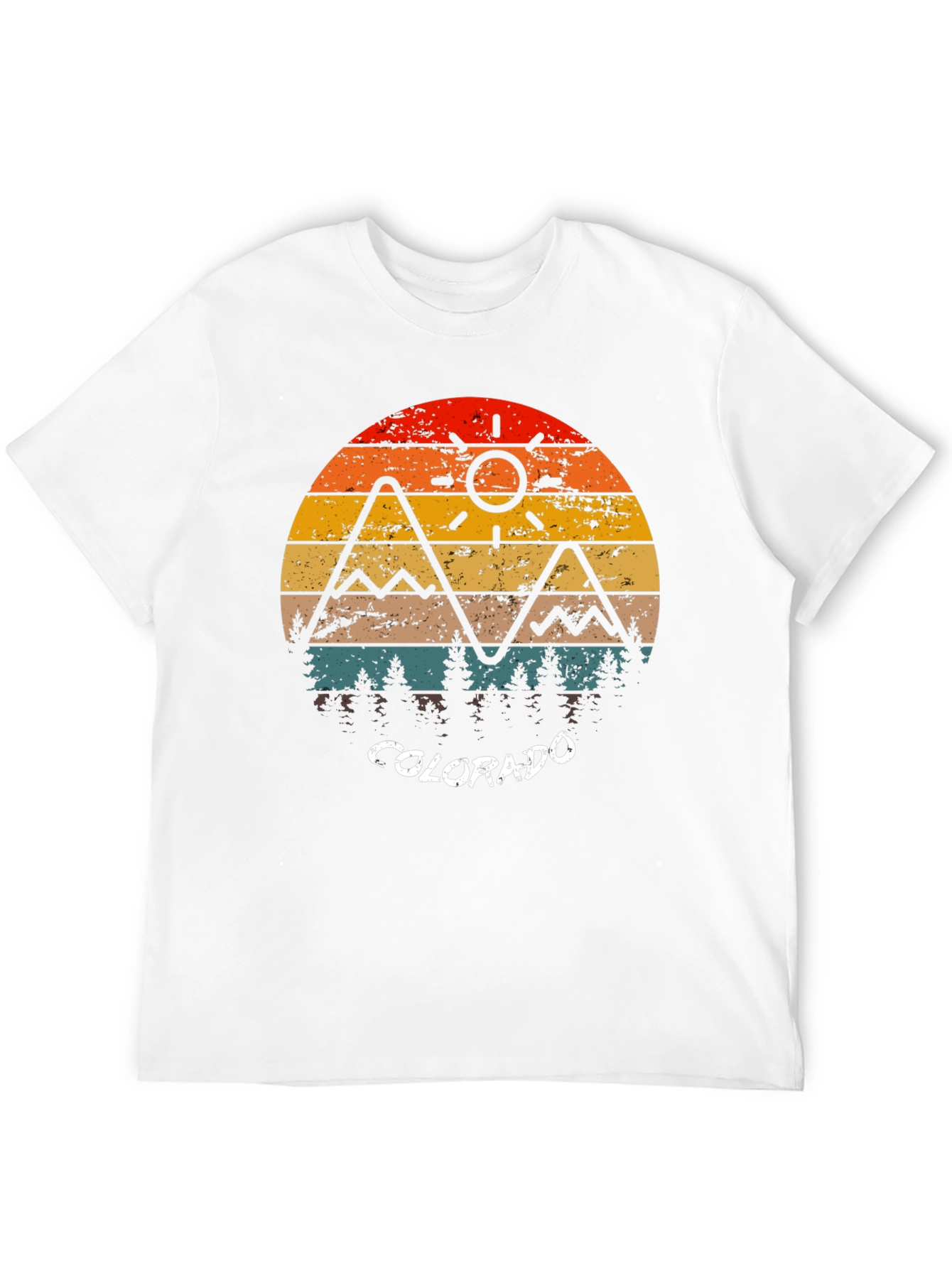 Colorado Retro Mountain Sunset T-Shirt
