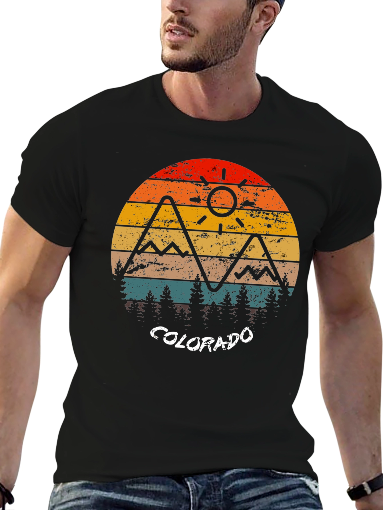 Colorado Retro Mountain Sunset T-Shirt