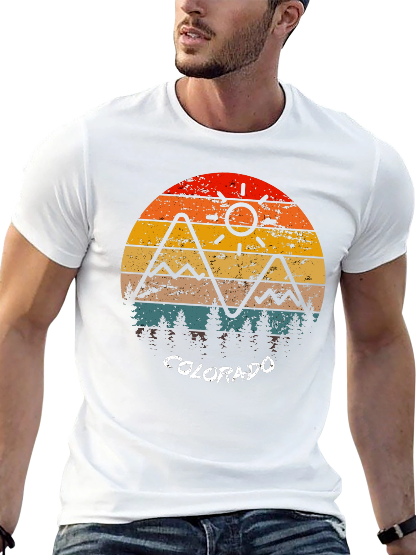 Colorado Retro Mountain Sunset T-Shirt