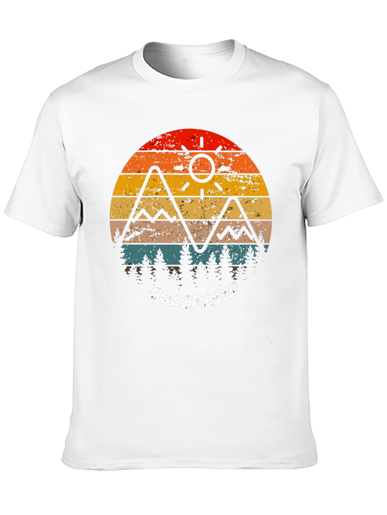 Colorado Retro Mountain Sunset T-Shirt