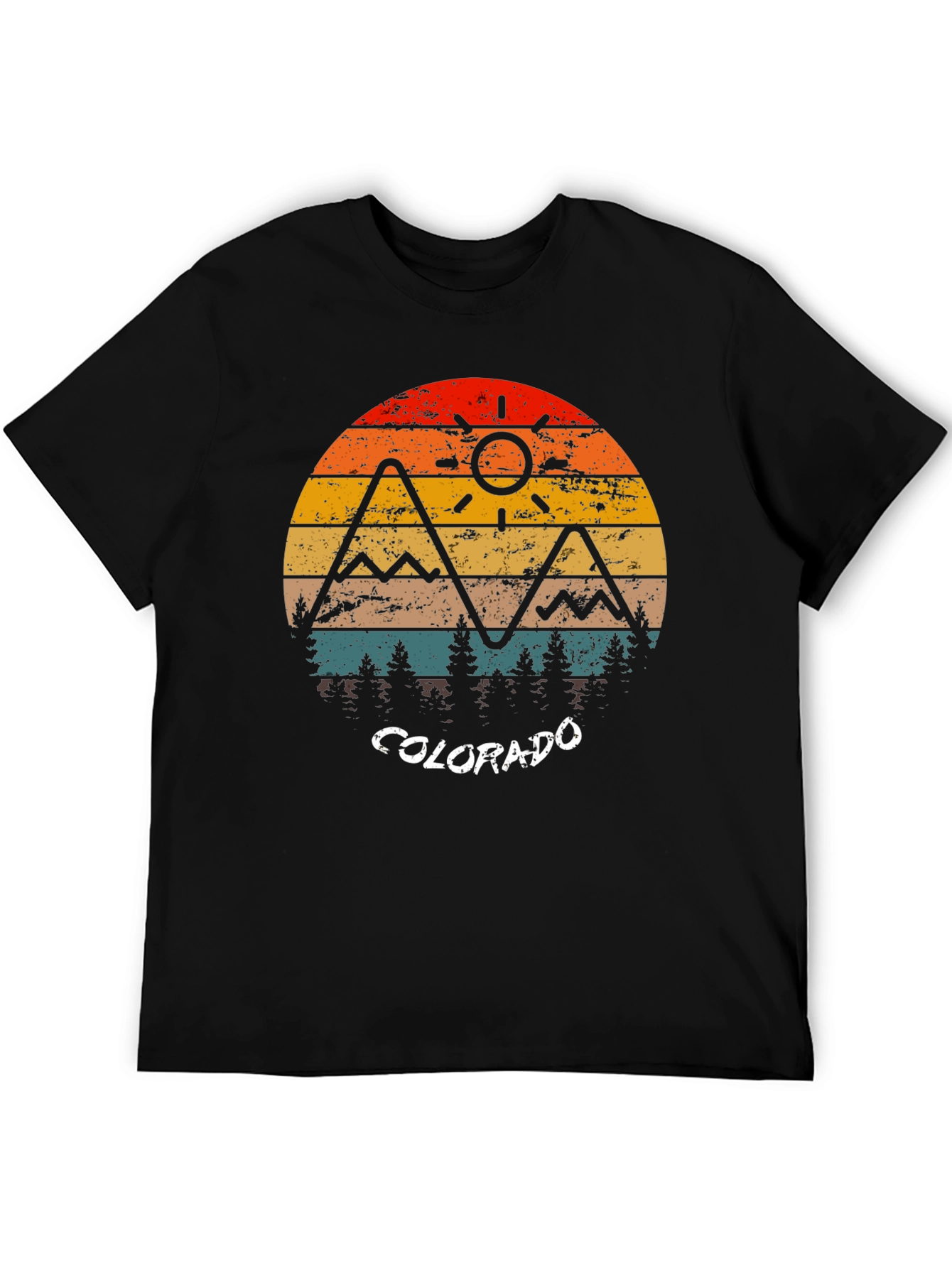 Colorado Retro Mountain Sunset T-Shirt