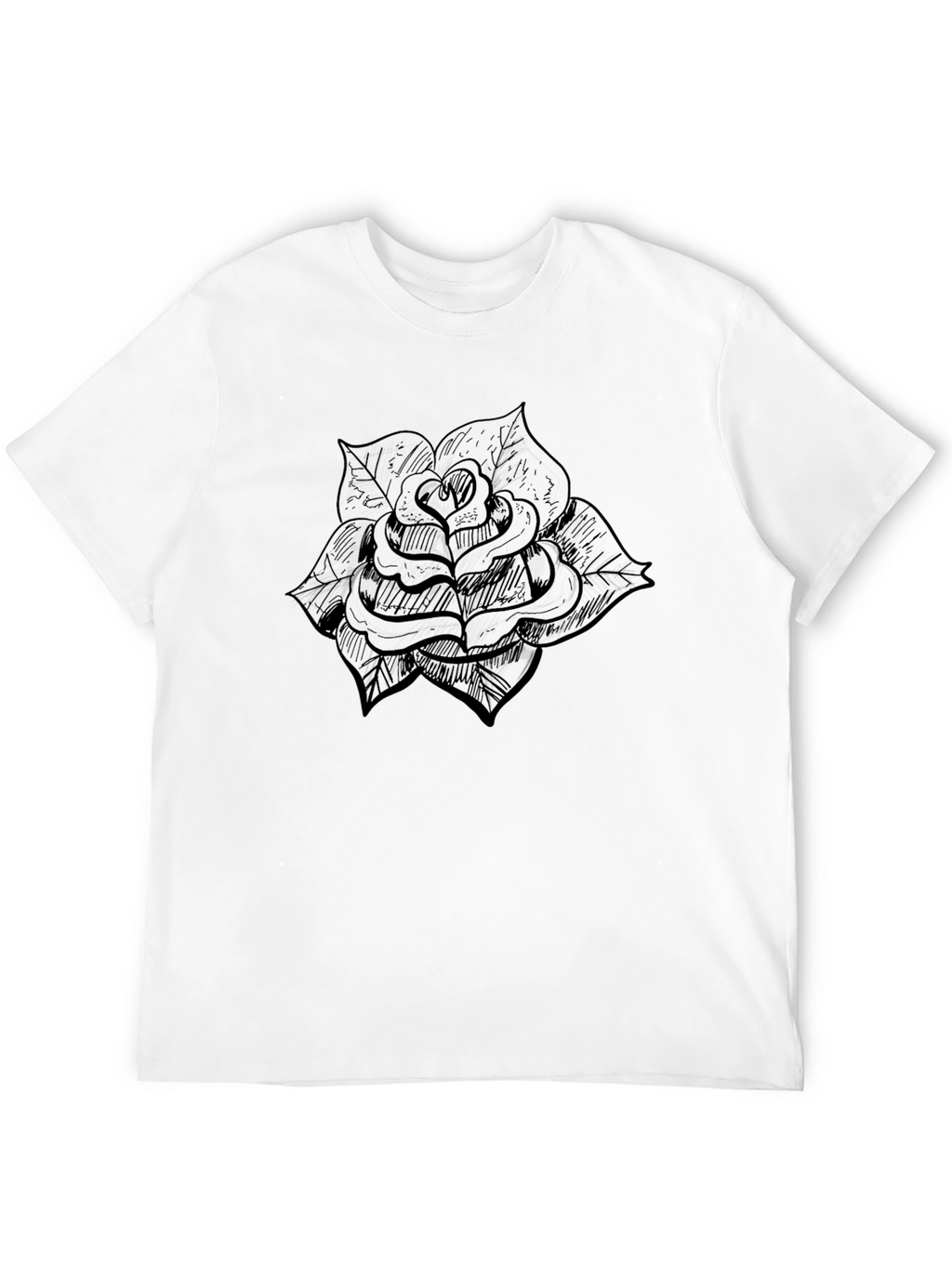 Black Rose Graphic Tee - Mens Fashion